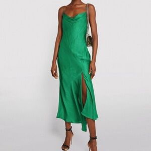 ALICE + OLIVIA green harmony silk dress Size 4 NWOT
